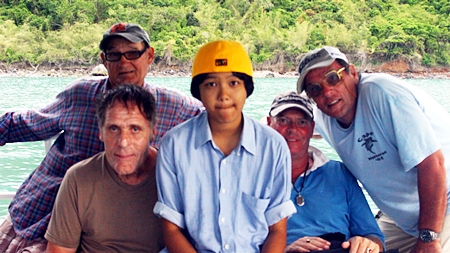 Newcomer to fishing, Jee Costello, centre, is joined in the photo by her father Lou, Ray, Joe and Sollie.